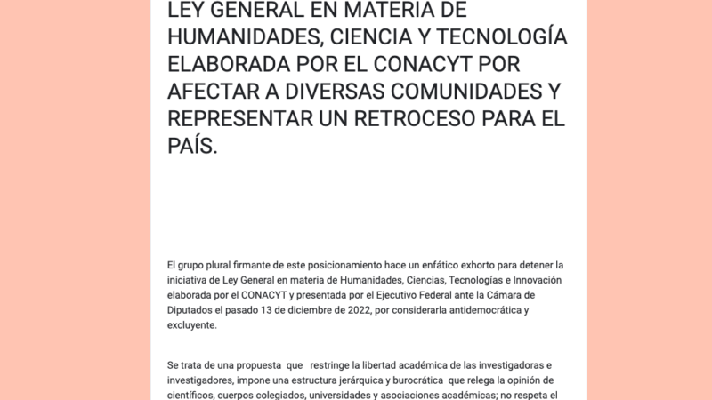 Académicos piden frenar la Ley del Conacyt presentada por AMLO; la califican de un retroceso