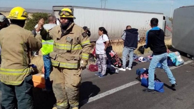 Al menos 30 de los heridos por volcadura de autobús en Zacatecas, son veracruzanos