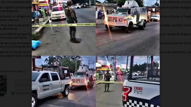 Balacera entre delincuentes y fuerzas del orden provocó momentos de terror en Boca del Río