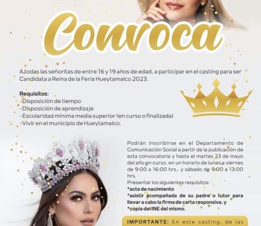 Lanzan convocatoria para candidatas a reinas