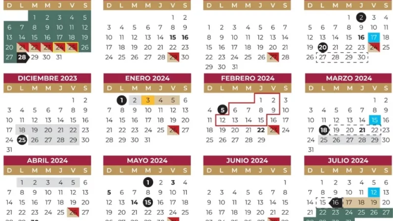 SEP publica calendario escolar 2023-2024 y tiene 190 días de clases