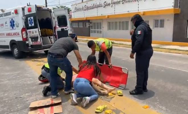 Motociclista derrapa en el bulevar Colosio