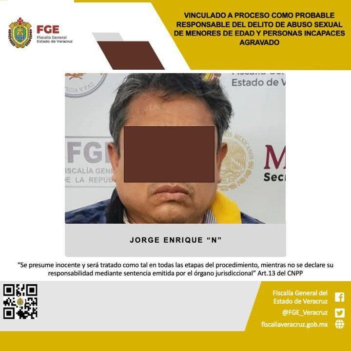 Vinculado a proceso como probable responsable del delito de abuso sexual de menores de edad y personas incapaces agravado