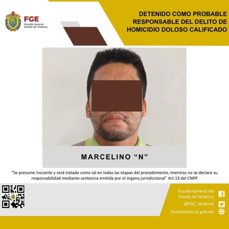 Detenido como probable responsable del delito de homicidio doloso calificado