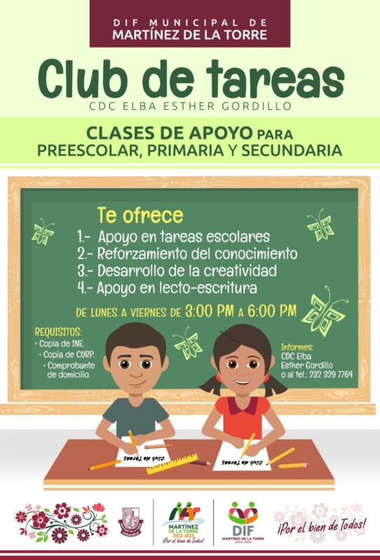 Ayuntamiento y DIF Municipal implementan club de tareas
