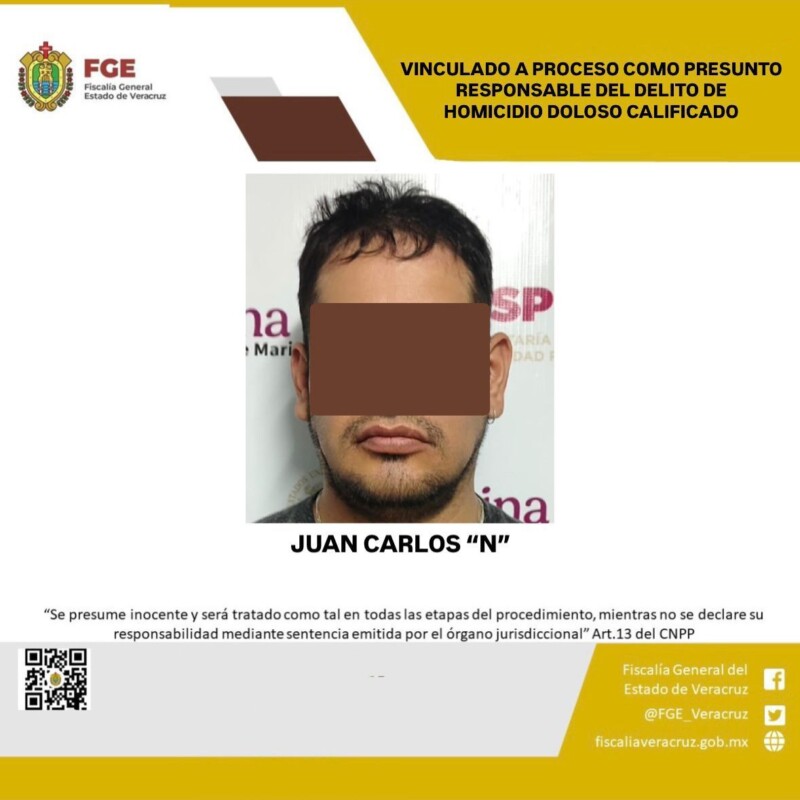 FGE obtiene vinculación a proceso contra presunto responsable de homicidio doloso calificado