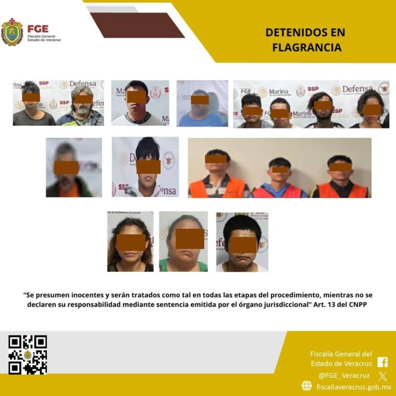 Fiscalía General del Estado detiene a 43 personas durante cateos realizados en diversos municipios