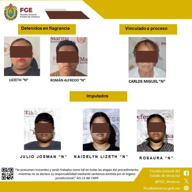 Resultados de operativos de la UECS en Córdoba, Tuxpan y Martínez de la Torre derivan en detención, vinculación a proceso e imputación por delitos de alto impacto