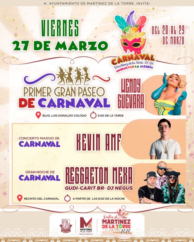 Inician paseos del Carnaval Martínez de la Torre 2026