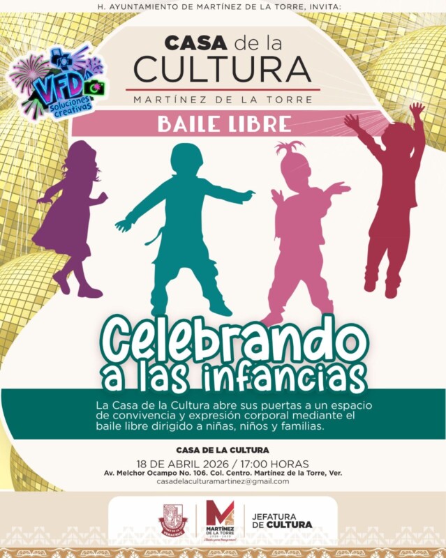 Invitan al Baile Libre “Celebrando a las Infancias” en Casa de la Cultura