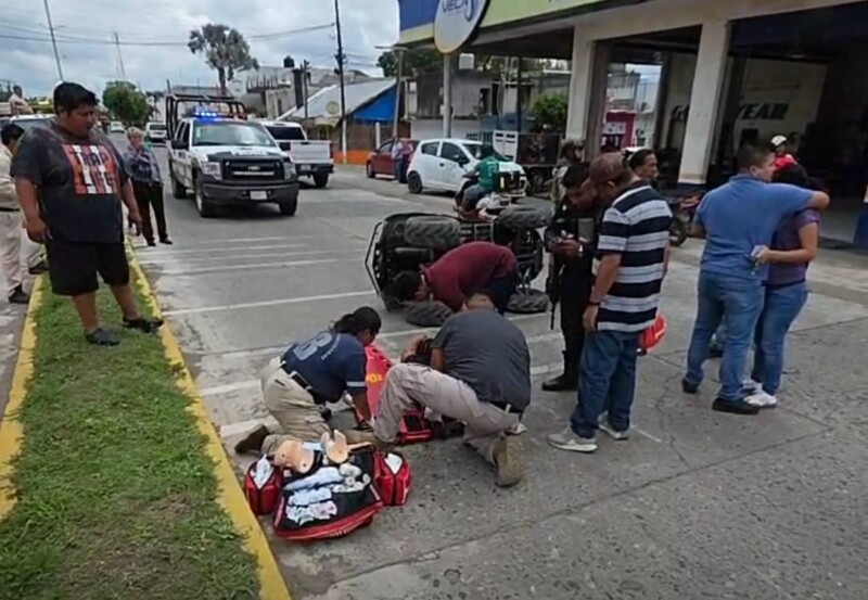 Volcó con su cuatrimoto