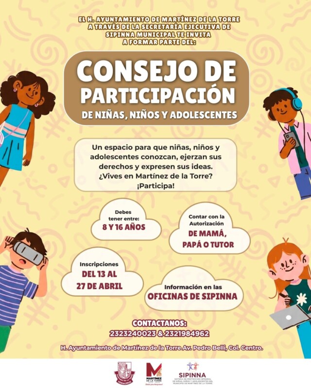 Invitan a integrar el Consejo de Participación de niñas, niños y adolescentes