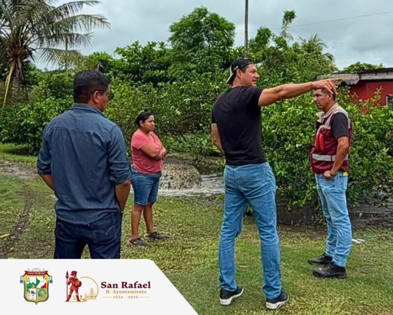 Ayuntamiento de San Rafael supervisa desbordamientos de drenaje en Puntilla Aldama tras intensas lluvias